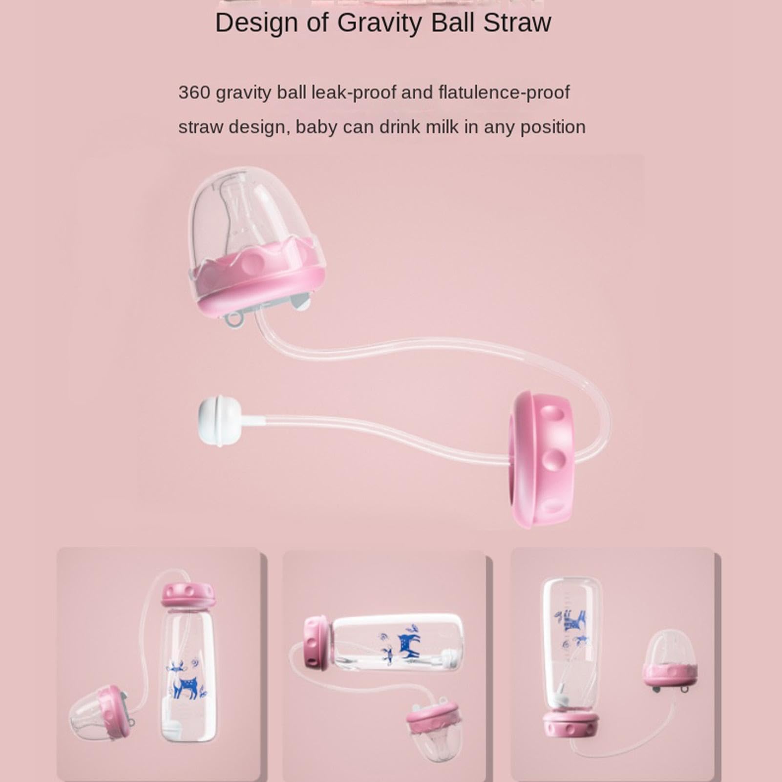 3-in 1 Anti-Colic Babys Bottles, 2026 New Hands Free Anti-Colic Bottle, 240ML Silicone Leak Proof with Nipple Straw, Adjustable Fast Flow Milk Bottle for Babys 3 Months — view 4