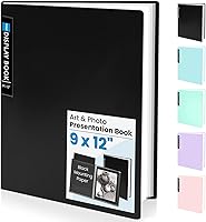 Vista 23 de Sooez Portafolios de arte de 11 x 17 pulgadas, carpeta grande con 30 bolsillos y hojas interiores negras, 60 páginas, libro de presentación de 11 x