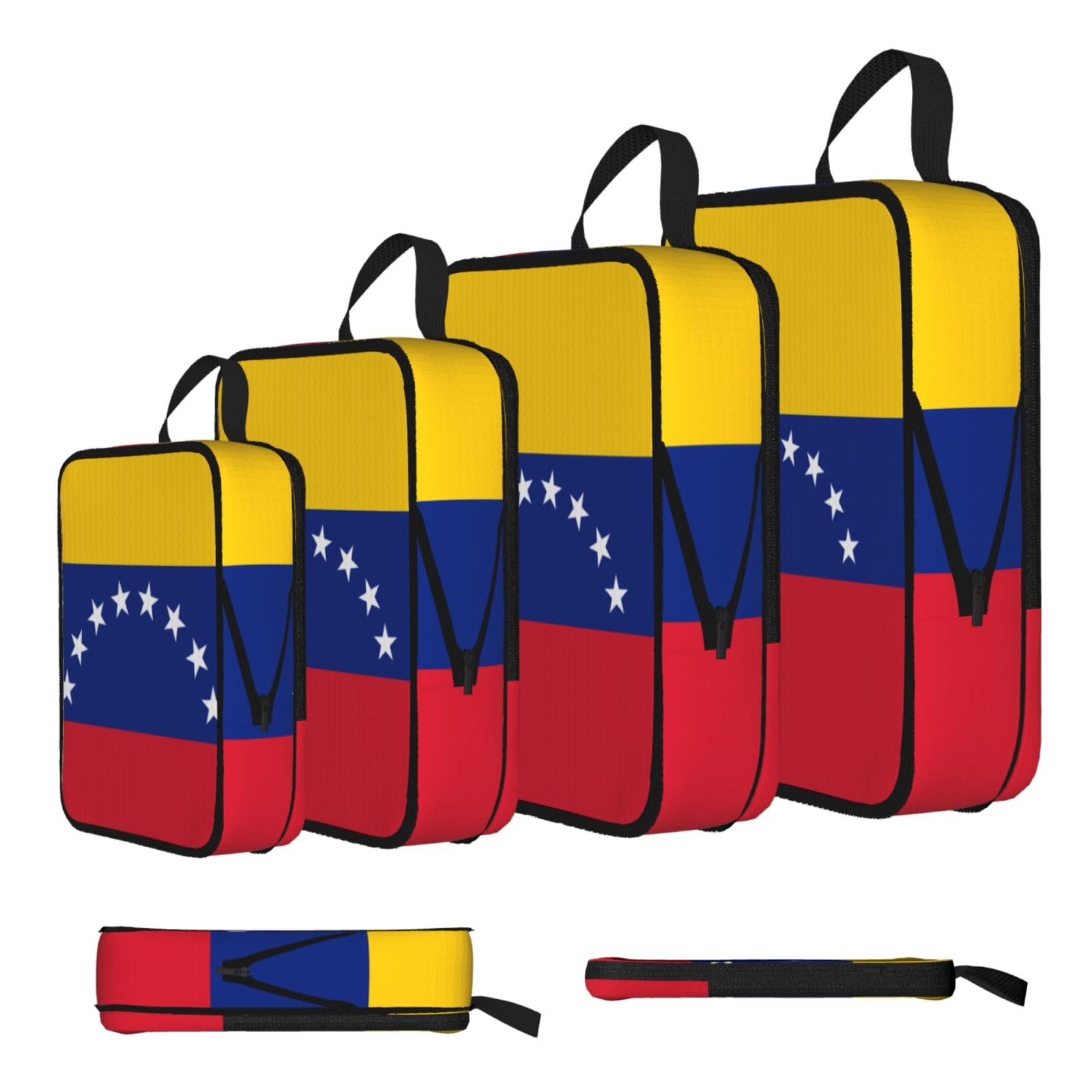 Sxzvvbn Black Flag Of Venezuela Compression Packing Cubes 4 Piece Set