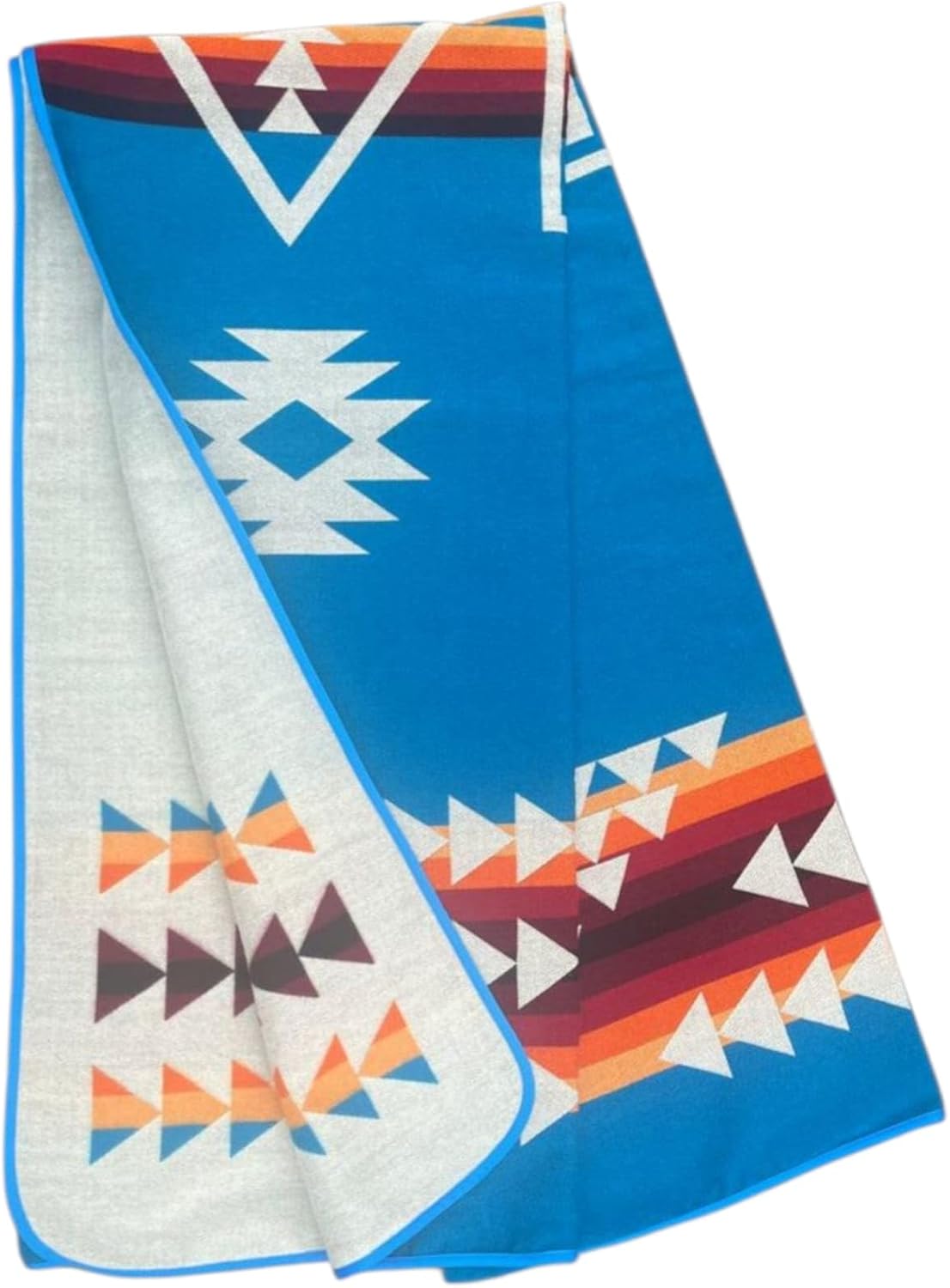 Alpaca Wool Blanket 78 x 45 Inches | Reversible 2-in-1 Throw | Thick, Ultra Soft, Breathable & Hypoallergenic | Non-Itchy | Handmade in Ecuador | Andean Design (Blue) - Image 4