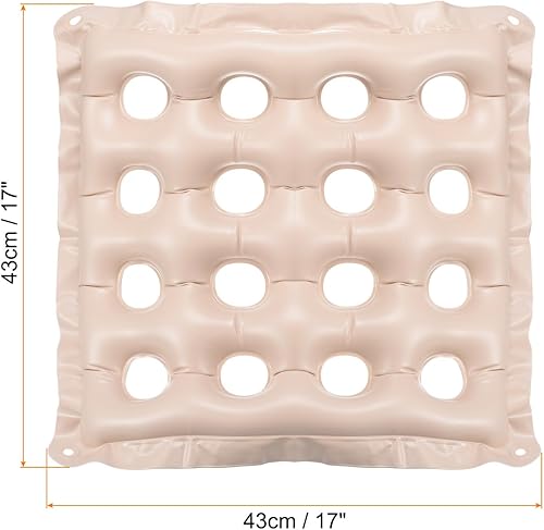 Miniatura 2 de PATIKIL Cojín de asiento inflable, cojín portátil para silla, respaldo transpirable, almohadilla de asiento de aire para sillas de ruedas, sillas de