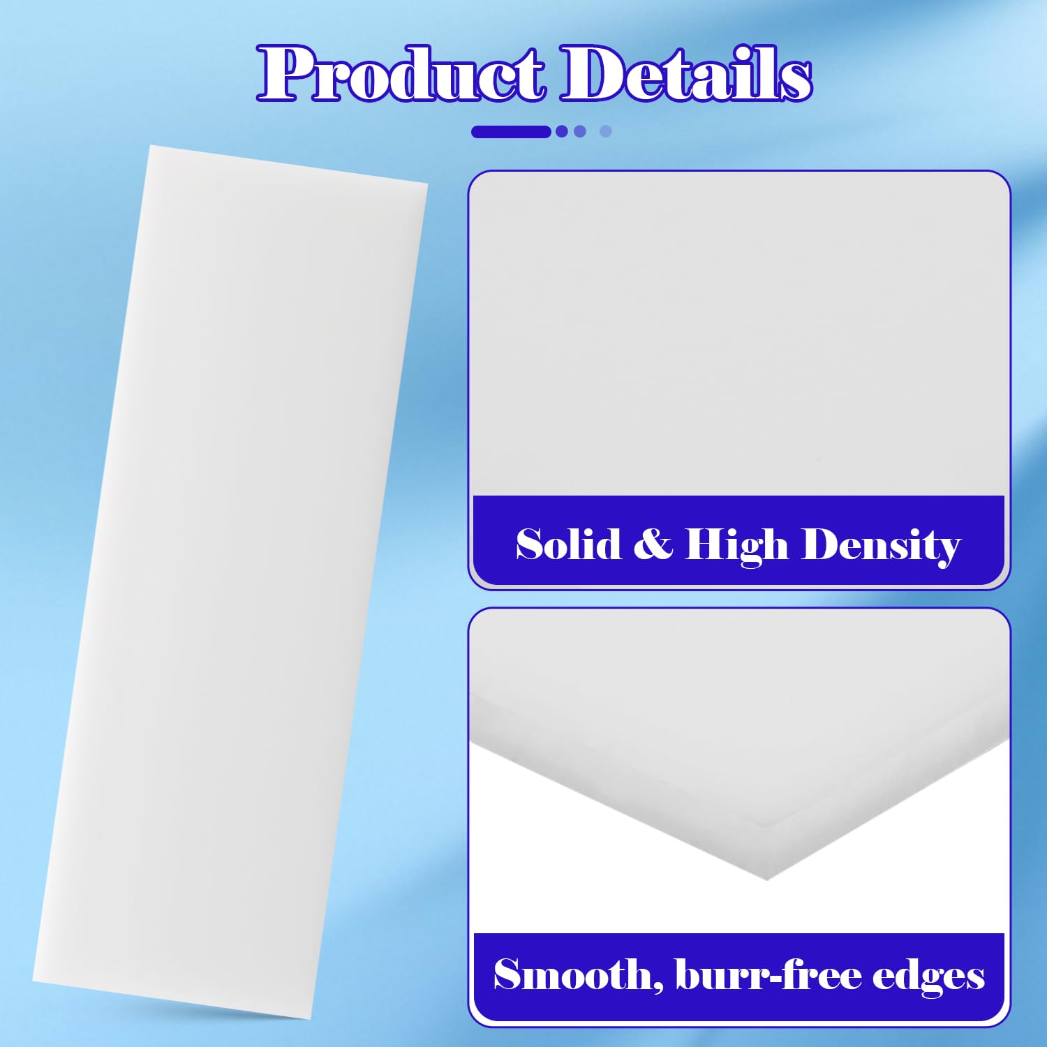 HDPE Plastic Sheet - 3" x 12" Raw Material -4