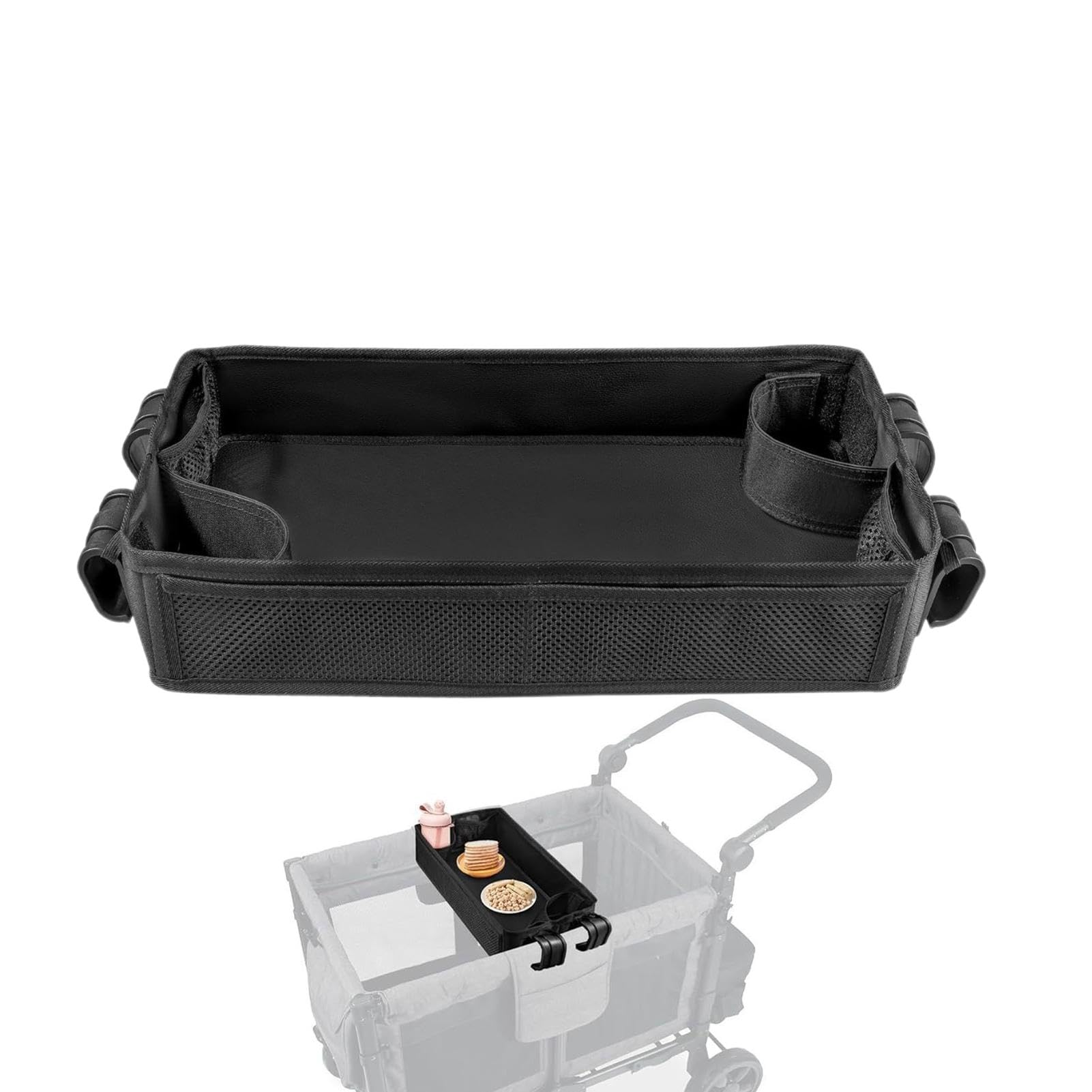 Stroller Snack Holder Tray Sturdy Oxford Cloth Cup Holder
