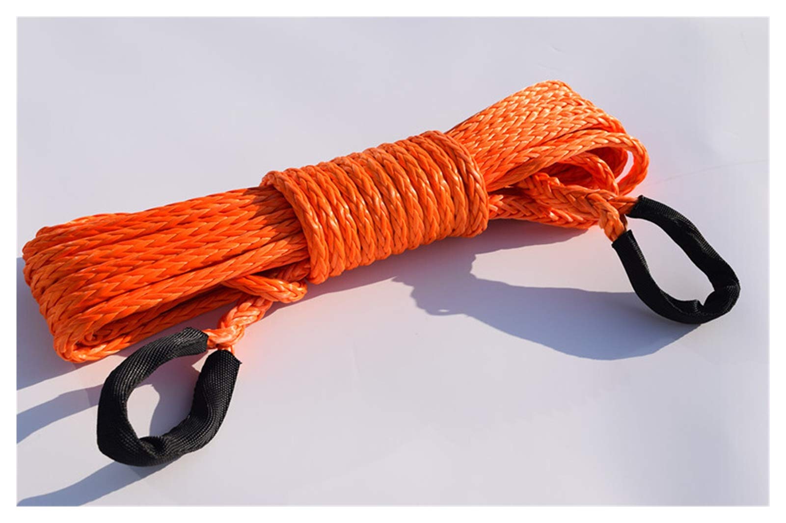 Winch Rope, 10mm*15m Winch Rope Extension for Truck SUV and Other Off-Road Car(Oranje)