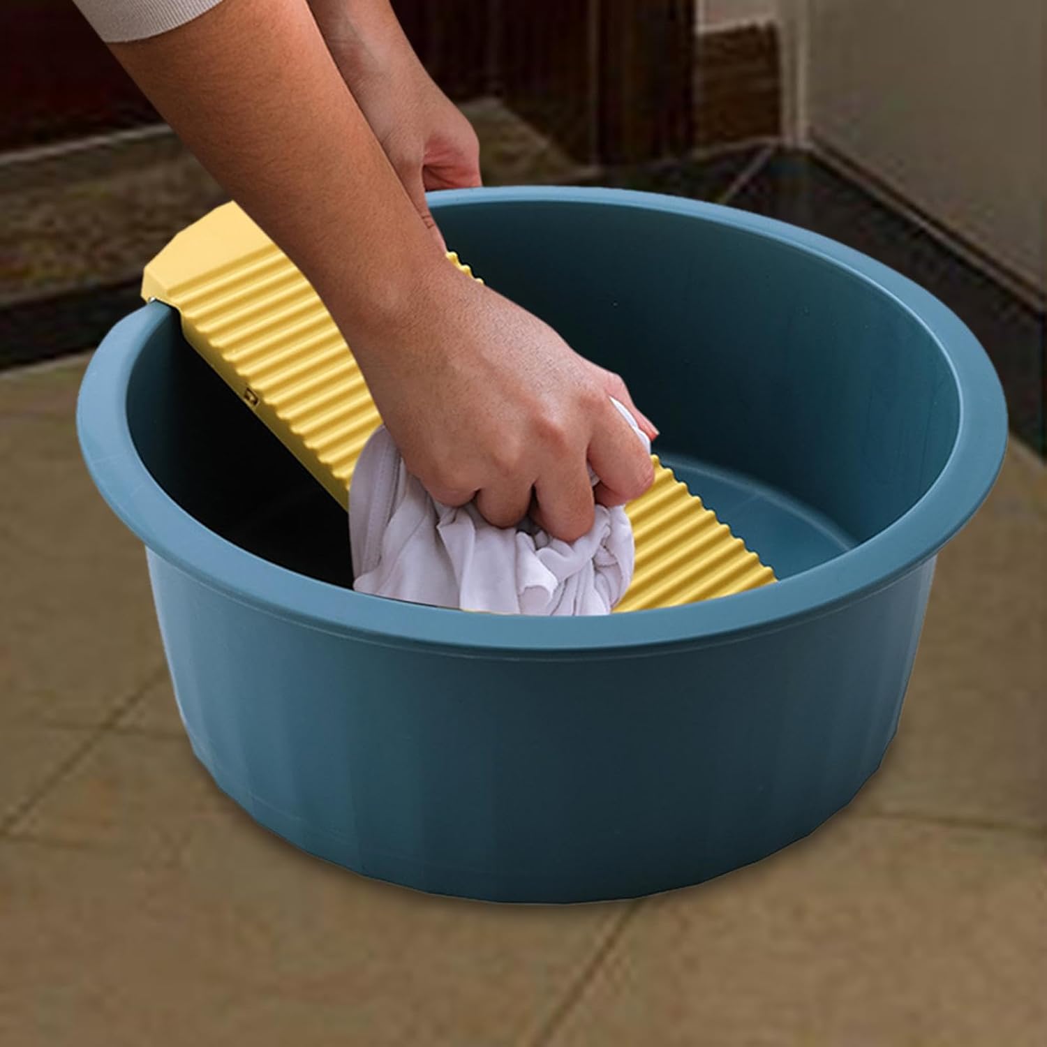 Washboard, Washtub Washing Supplies Compact Non Slip Lightweight Basin Laundry(Pink)