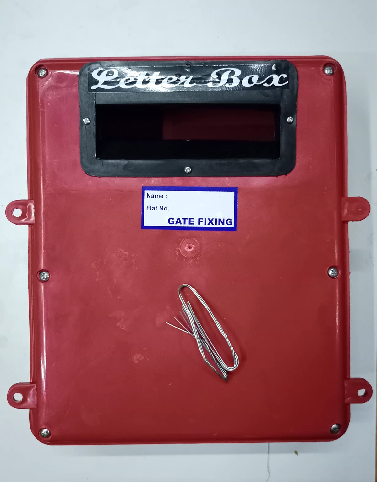 Gate Fixing Letter Box with Steel Binding Wire (Red) 11 x 10.5 x 4 inch