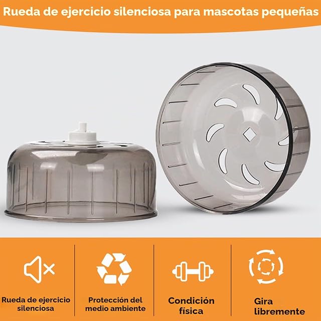 Foto 8 de 8 de Rueda de Ejercicio para hámster - Rueda de Carreras silenciosa de 13 cm - Rueda de Ejercicio para hámster