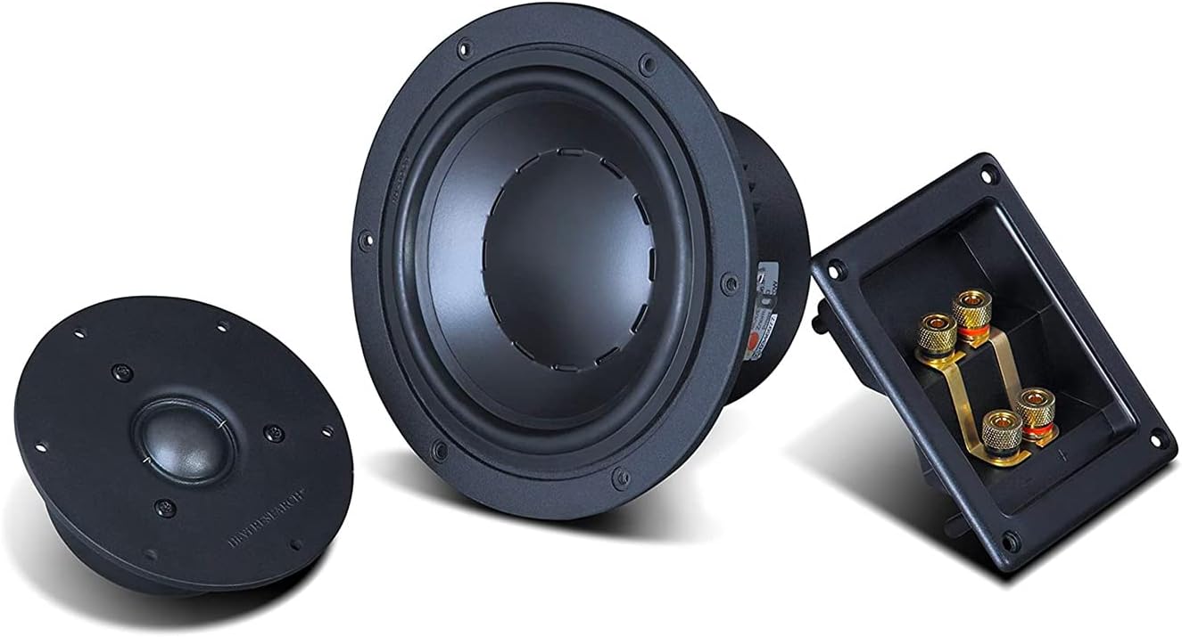 HiVi - DIY 2.2A - DIY Speaker Kit - 2-Way Bookshelf Speakers Near-Field Use - Compact Wooden Cabinet - Pair - Black