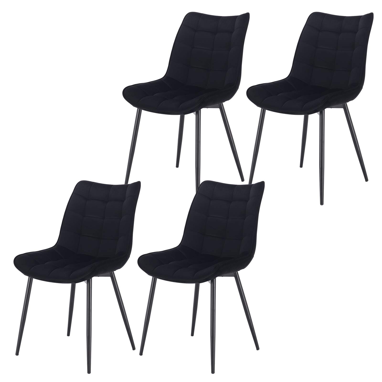 Buy eSituro Modern Dining Chairs Set of 4 Comfy Velvet Chairs with Back