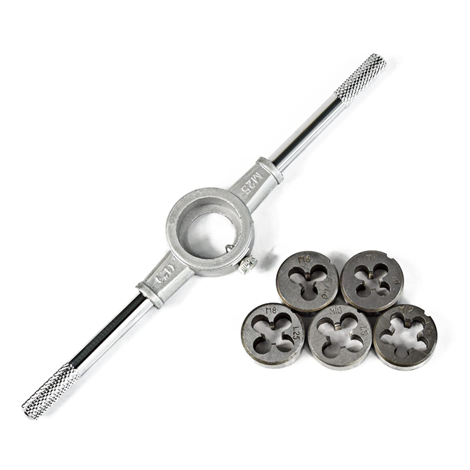 Kit de 6 Brocas para roscar y terrajar, métricas, de Acero, con cojinetes, Circulares, Herramientas de roscado Manual, para roscar y terrajar.