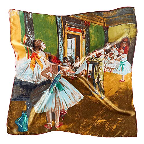 Large Square Charmeuse Silk Scarf Classic Art Print2