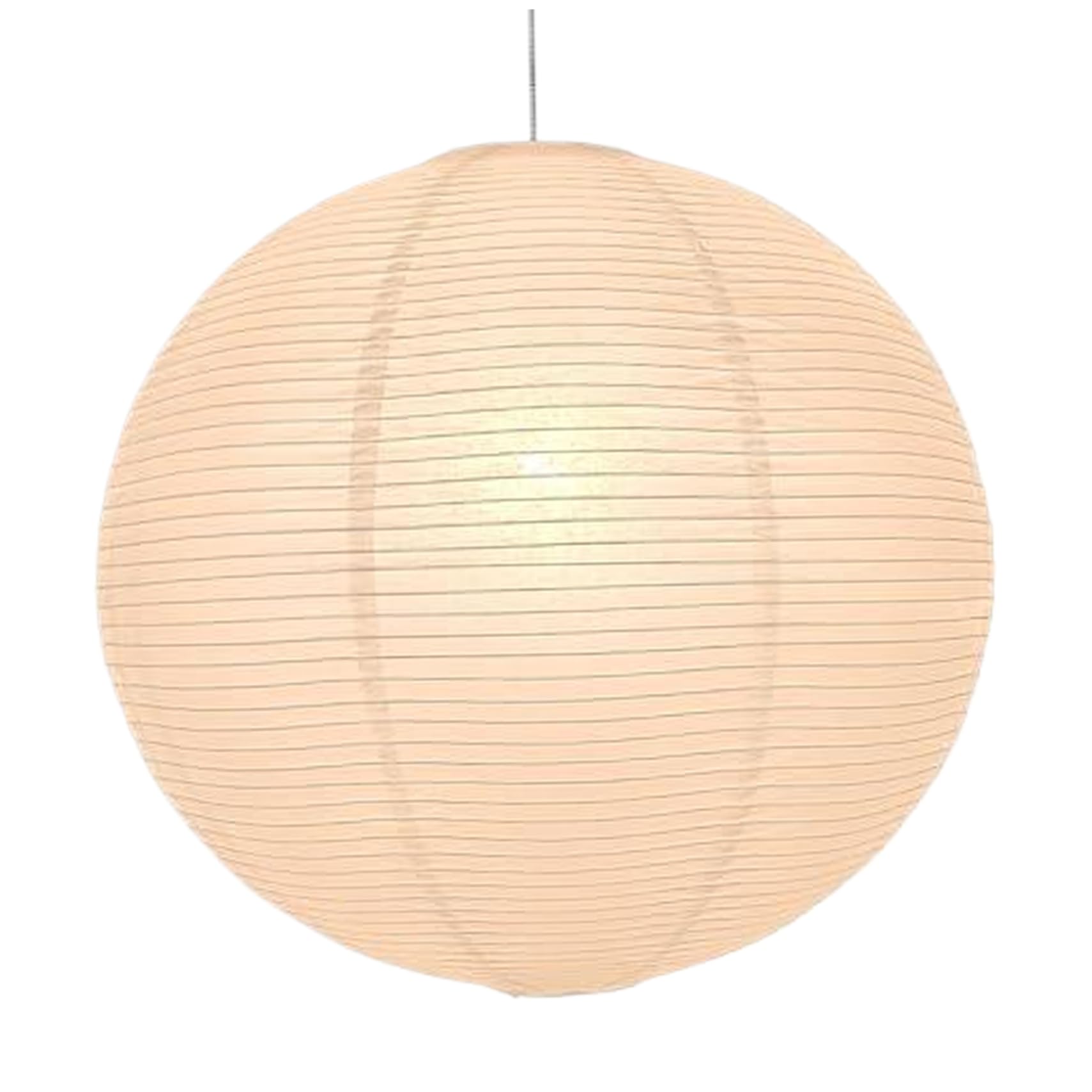 BEAHING Paper Lamp Shade, 16 Inch Round Pendant Light Shade, Rustic Hanging Lamp for Home, Beige Paper Lantern Lampshade