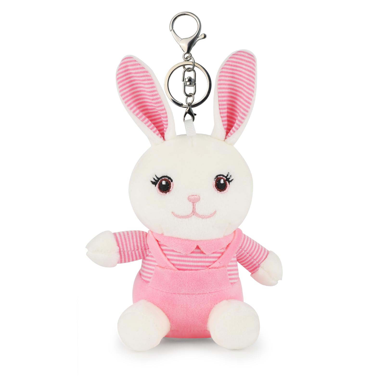 Anboor 18 Cm Pequeño Peluche de Animales Conejo Juguete Conejito Lindo de Peluche con Llavero Conejo Suave Adorno de Fiesta Favor Decoración (Rosa)