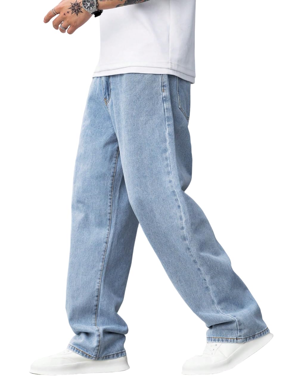 AFT Torpedo Men Baggy Denim Jeans in Pure 100% Cotton Denim || Non Stretchable (Jet Black) and Stretchable (Colored) Jeans || Unisex Designs-picture-42