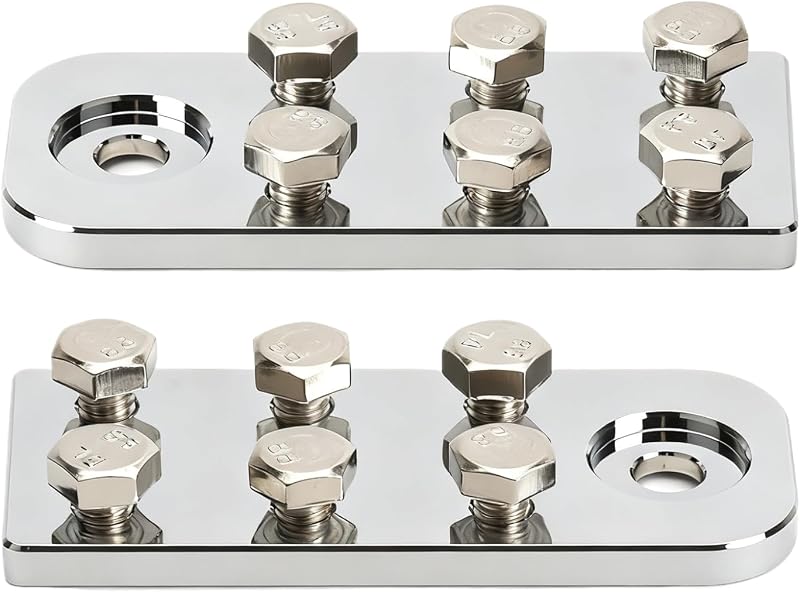 Terminais de bateria de alumínio 6061 com 6 furos para prisioneiros de 3/8" – Par