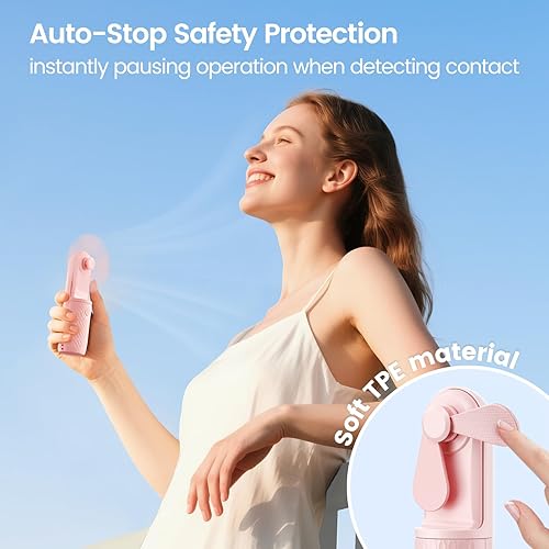 Miniatura 3 de Mini ventilador de mano, ventilador portátil pequeño con batería recargable de hasta 15 horas de trabajo, potentes ventiladores de bolsillo de