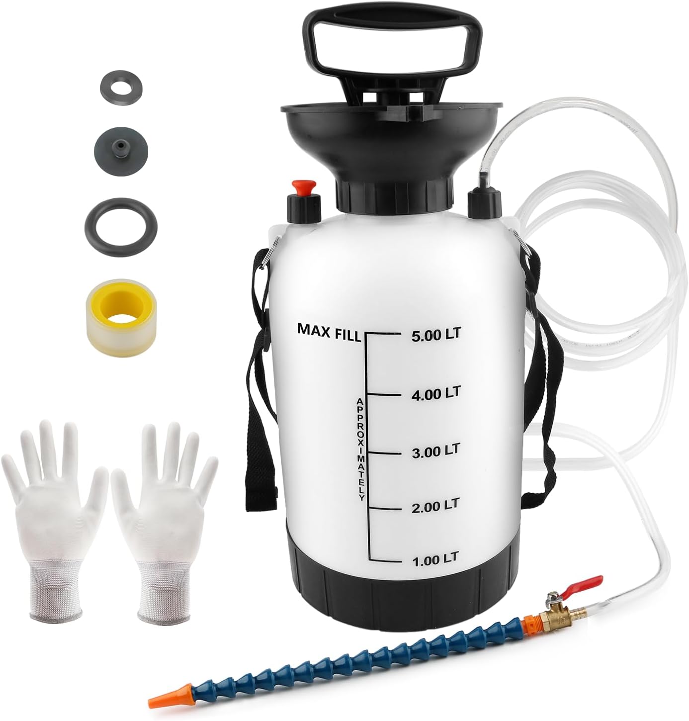 5L High-Capacity Transmission Fluid Pump - Leak Proof Gear Oil Pump Kit with Teflon Tape for Fleet Maintenance, Agricultural Vehicles, Marine Applications.