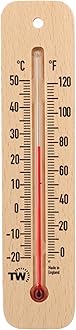 Traditional Wooden Room Thermometer to Measure Room Temperature - Can be Used Indoor or Outdoor and is Ideal for Home, Office, Garden, Greenhouse or Garage