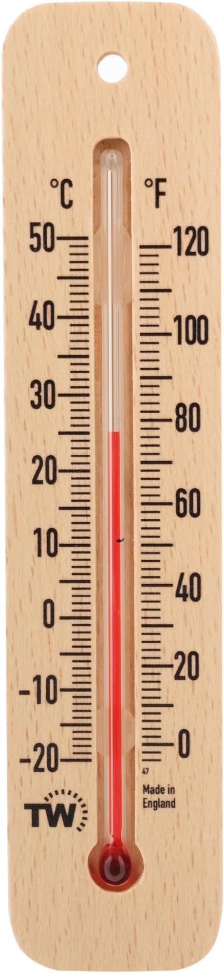 Traditional Wooden Room Thermometer to Measure Room Temperature - Can be Used Indoor or Outdoor and is Ideal for Home, Office, Garden, Greenhouse or Garage