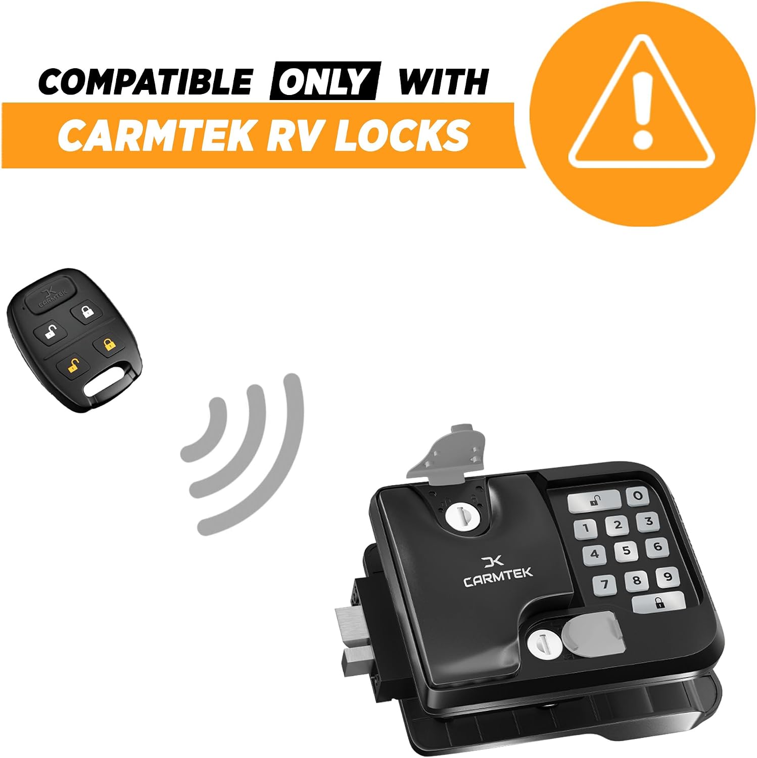 RV Remote Key Fob for Carmtek RV Door Lock | Wireless Remote Fob for Carmtek RV Keyless Entry Door Lock Latch Handle