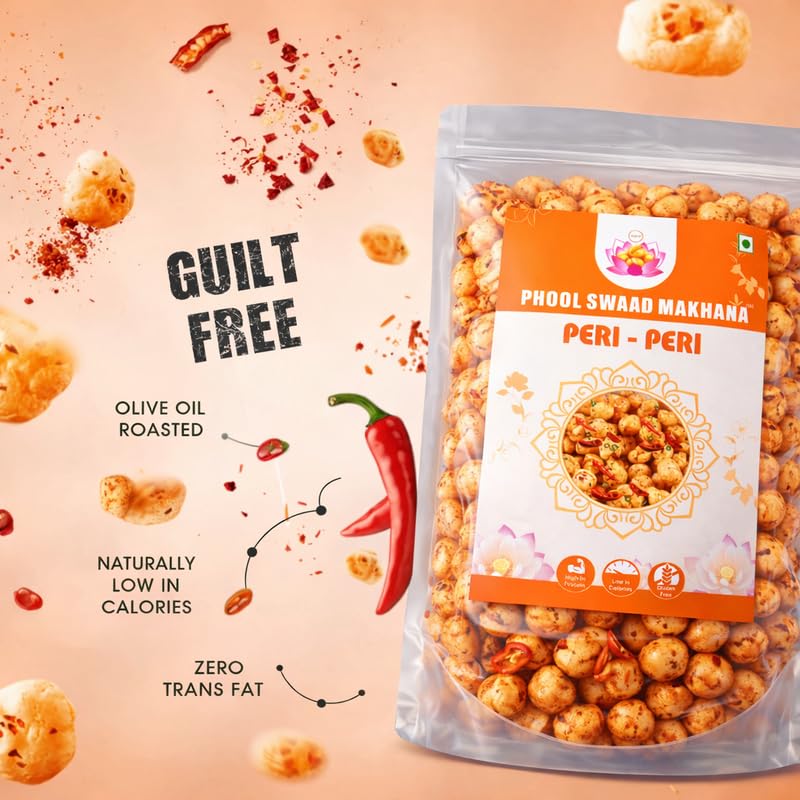 Image of PHOOL SWAAD Peri Peri Roasted Makhana Zesty Spicy Fox Nuts 110GM