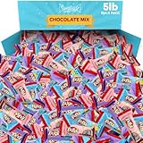 Chocolate Candy - 5lb Bulk Bag of Individually Wrapped Chocolate Bars for Easter Basket Stuffers, Party Favors, Birthdays, and More - Melt-in-Your-Mouth Mini Chocolate Pack (5 Pound)