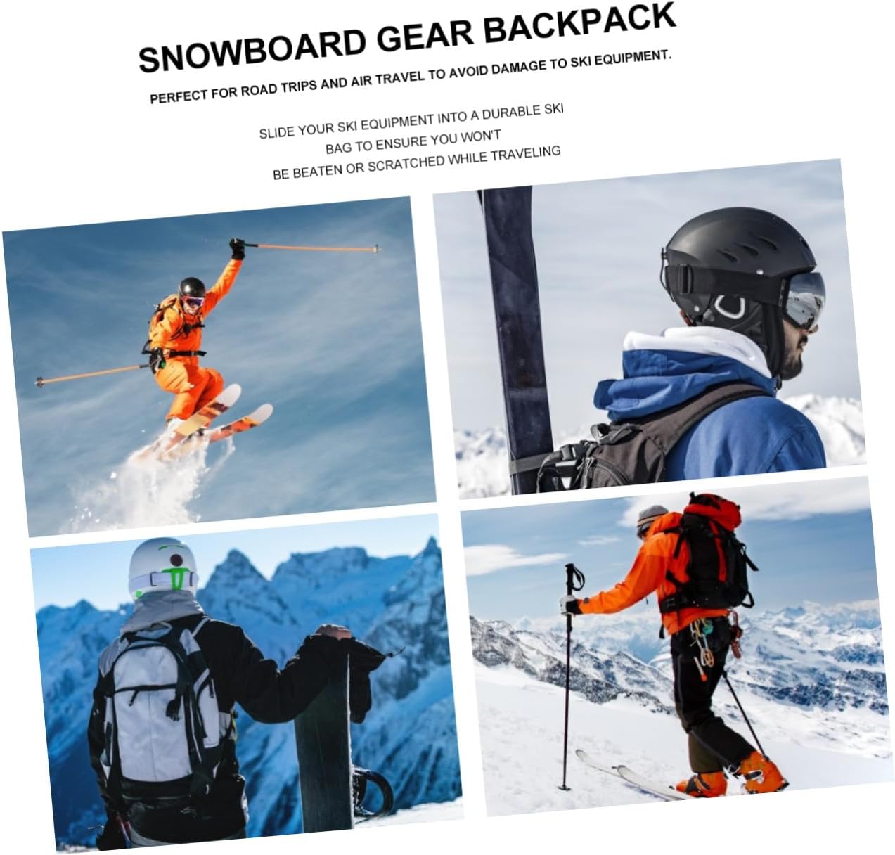 Snowboard Bag and Ski Gear Storage Cover Lightweight Black Snowboard Protection Case with Shoulder Straps for Convenient Winter Sports Transport