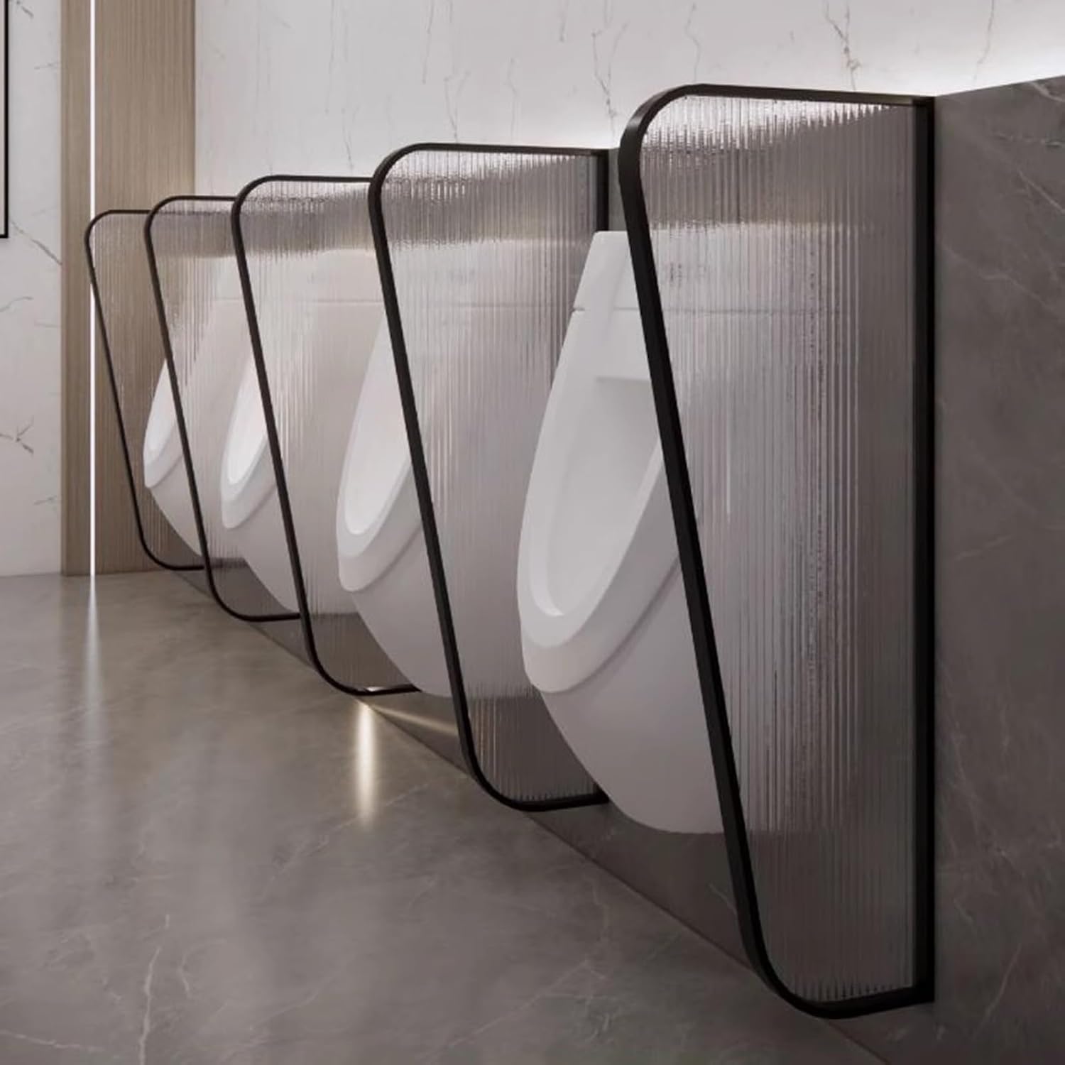 Bathroom Urinal Divider Screen Privacy Wall Partition for Men's Toilets Translucent Interior Space Divider for Public Places 15.7in Width (15.7x43.3in)