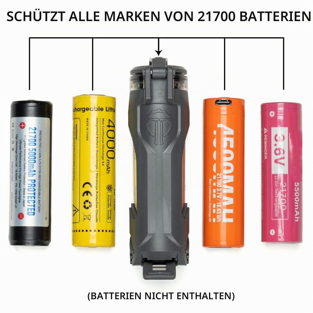 Thyrm CellVault-21 Akku-Aufbewahrungskoffer, wasserdicht, für 21700 Akkus für Taktische Premium-Taschenlampen (Olive Drab)
