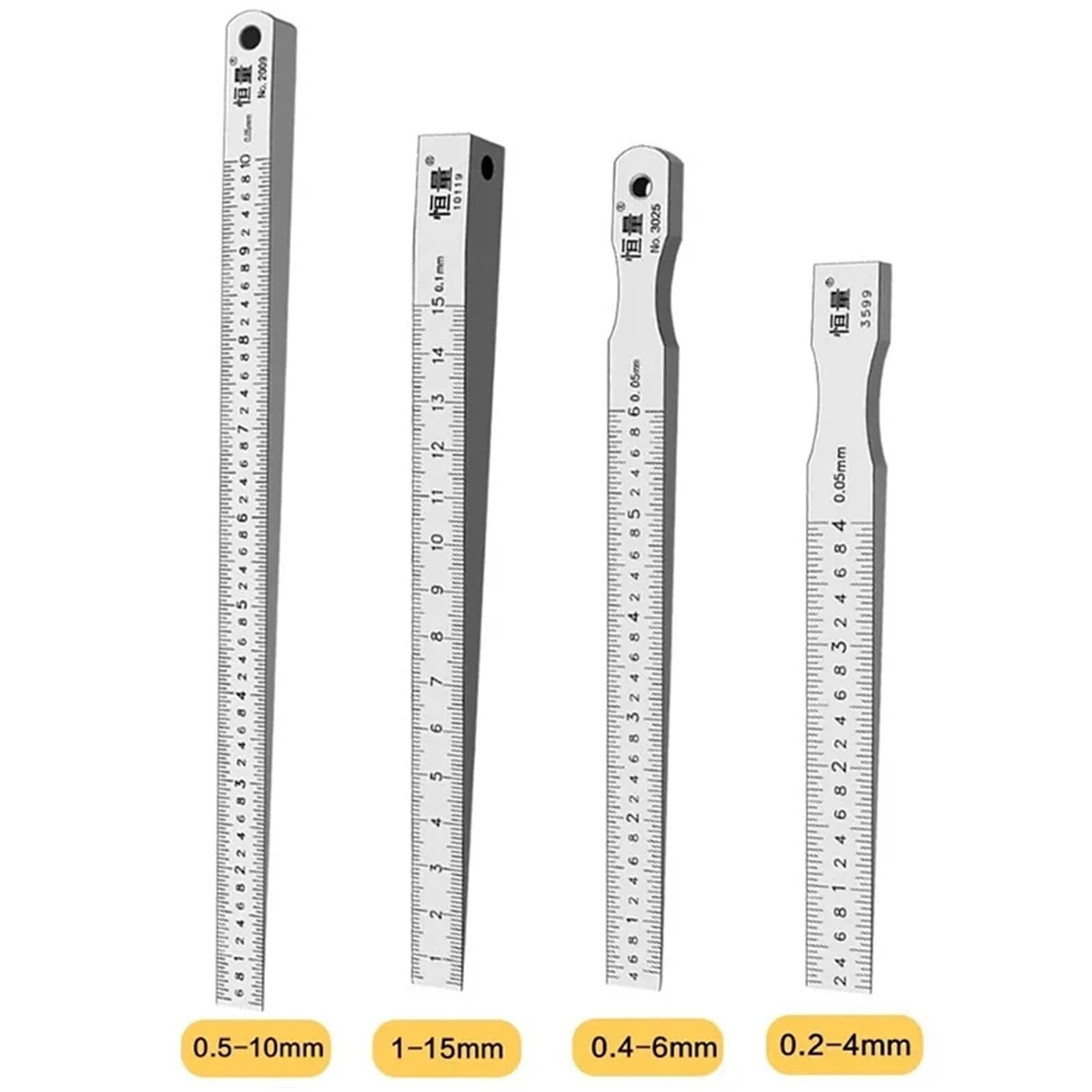 Righello di pendenza in acciaio inossidabile, calibro rilevamento della planarità, degli spazi, spazio, a cuneo 0,05(0.2-4mm)