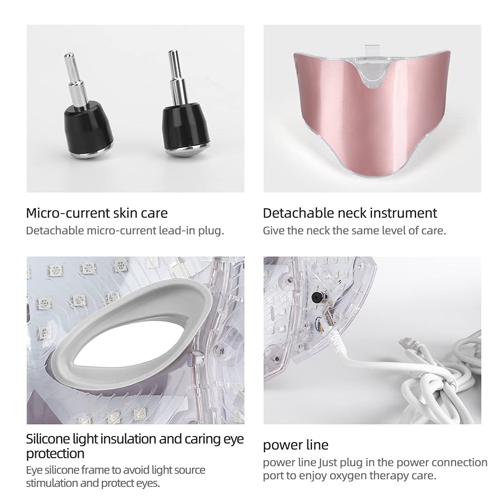 Máscara Facial LED de 7 Colores Cara Cuello Rejuvenecimiento de Fotones Máquina de Belleza Mascarilla Tonificante Antiarrugas para Reafirmar la Piel para Salón de Uso Doméstico