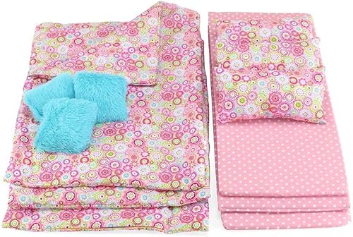 Miniatura 5 de Emily Rose Muebles para muñecas de 18 pulgadas, 3 camas individuales de madera apilables blancas, litera triple con (3) juegos de ropa de cama
