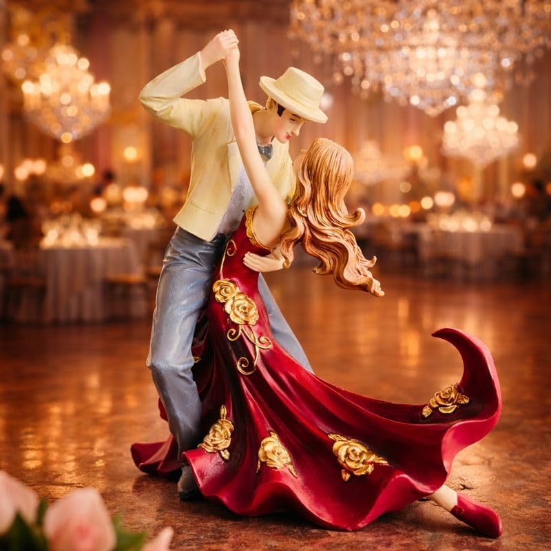 Image of ARMONIA Romantic Dancing Couple Figurine | Premium Polystone Love Sculpture for Home Decor | Valentine's Day Gift for Wife, Girlfriend, Husband | Anniversary, Wedding & Couple Showpiece