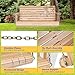 VINGLI Upgraded Patio Wooden Porch Swing for Courtyard & Garden, Heavy Duty 880 LBS Swing Chair Bench with Hanging Chains for Outdoors (Natural, 4 FT)