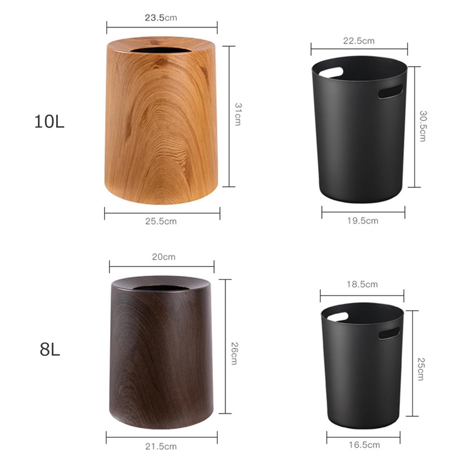 Basurero De Madera De 2.3 Galones Para El Hogar U Oficina, Papelera Basurero De Madera De 2.3 Galones Para El Hogar U Oficina, Papelera