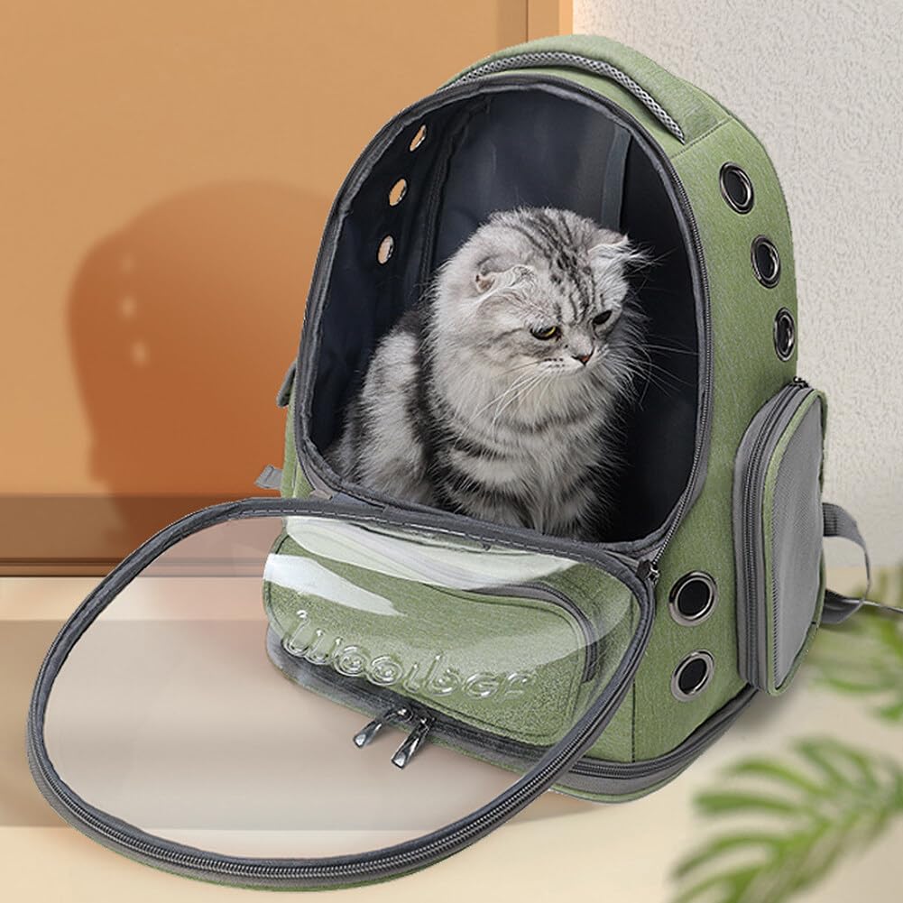 JAWSEU Hunderucksack Katzenrucksack, Tragbar Transport Rucksack Reisen Tragetasche für Haustiere, Ventilierte Transparente Katzenrucksack, Transporttasche für Haustiere Reisen Atmungsaktive Rucksack