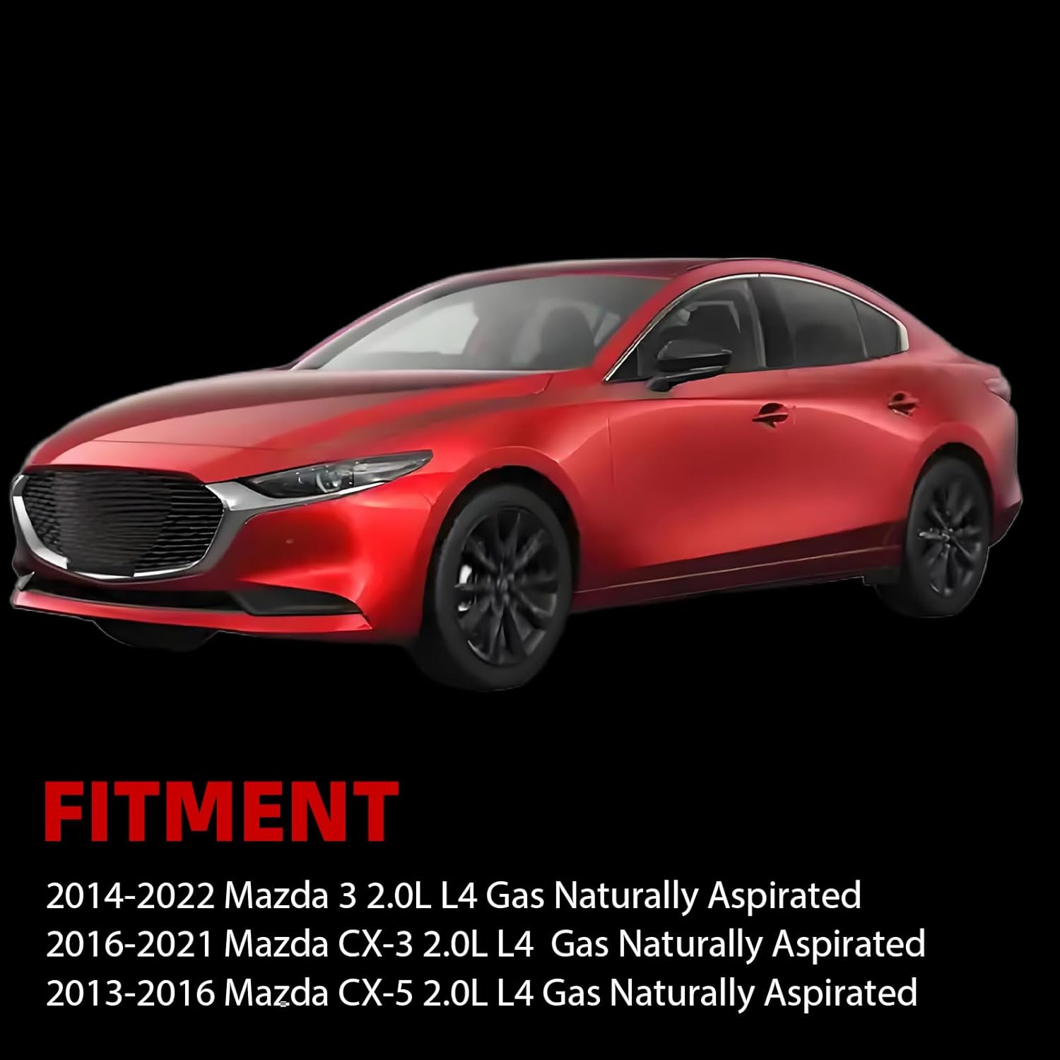 MITZONE Aluminum Valve Cover Compatible with Mazda 3 CX3 CX5 2.0L L4 2013-2022 Replace PE7W10210 PE0210210 PE0210210A