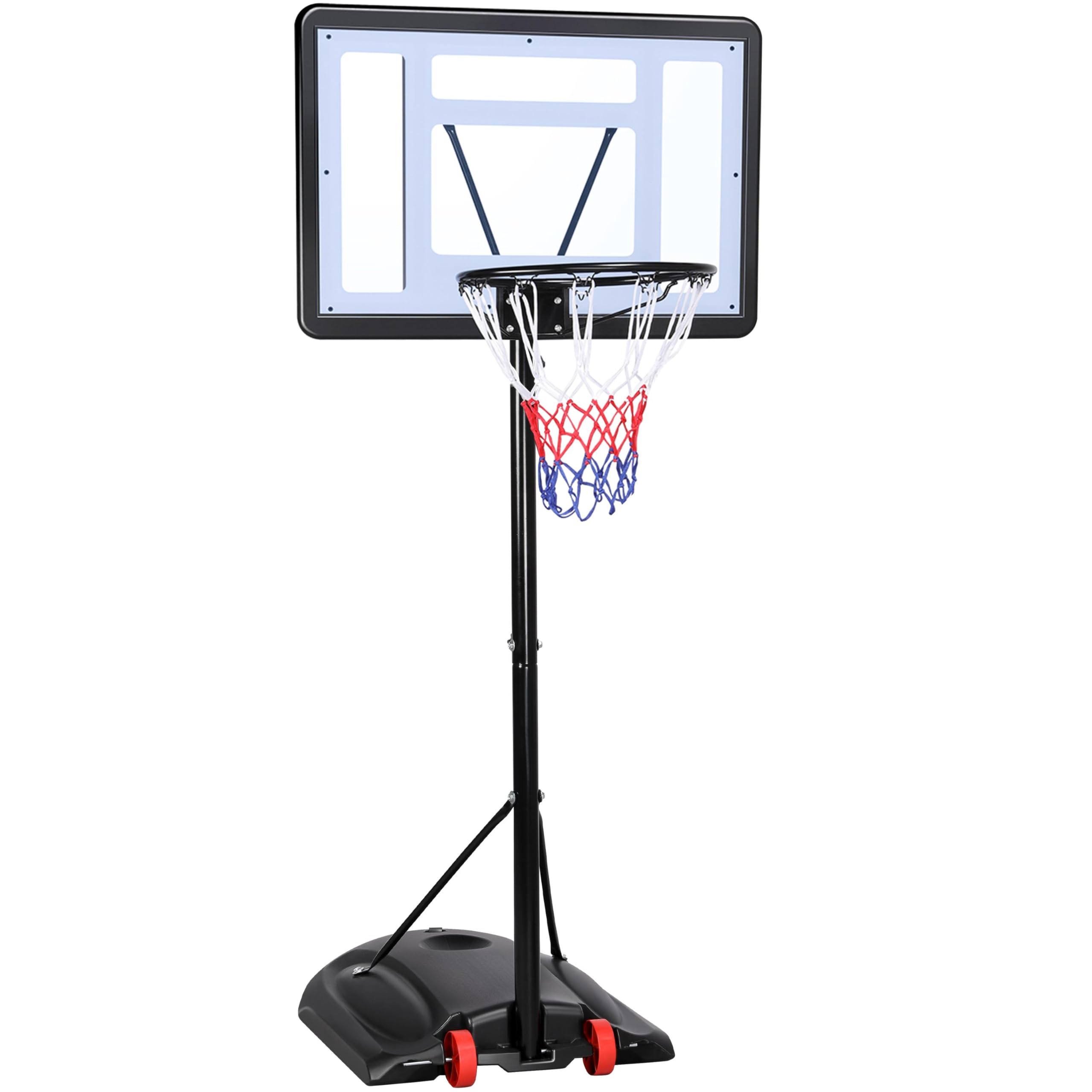 Yaheetech Canestro Basket Altezza Regolabile 219 cm - 279 cm Esterno Interno Camera Portatile con Colonna Tabellone Canestro