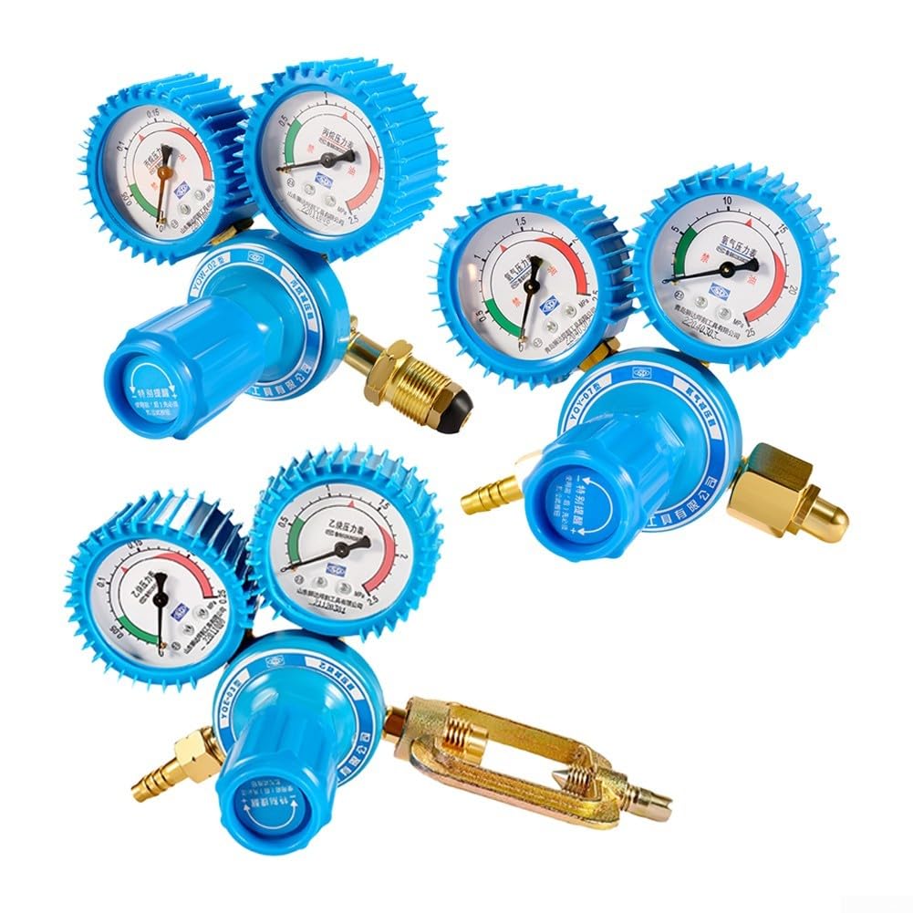 Régulateur de gaz multifonction pour oxygène, acétylène et propane avec manomètre résistant aux chocs pour usage industriel (compteur d'oxygène)