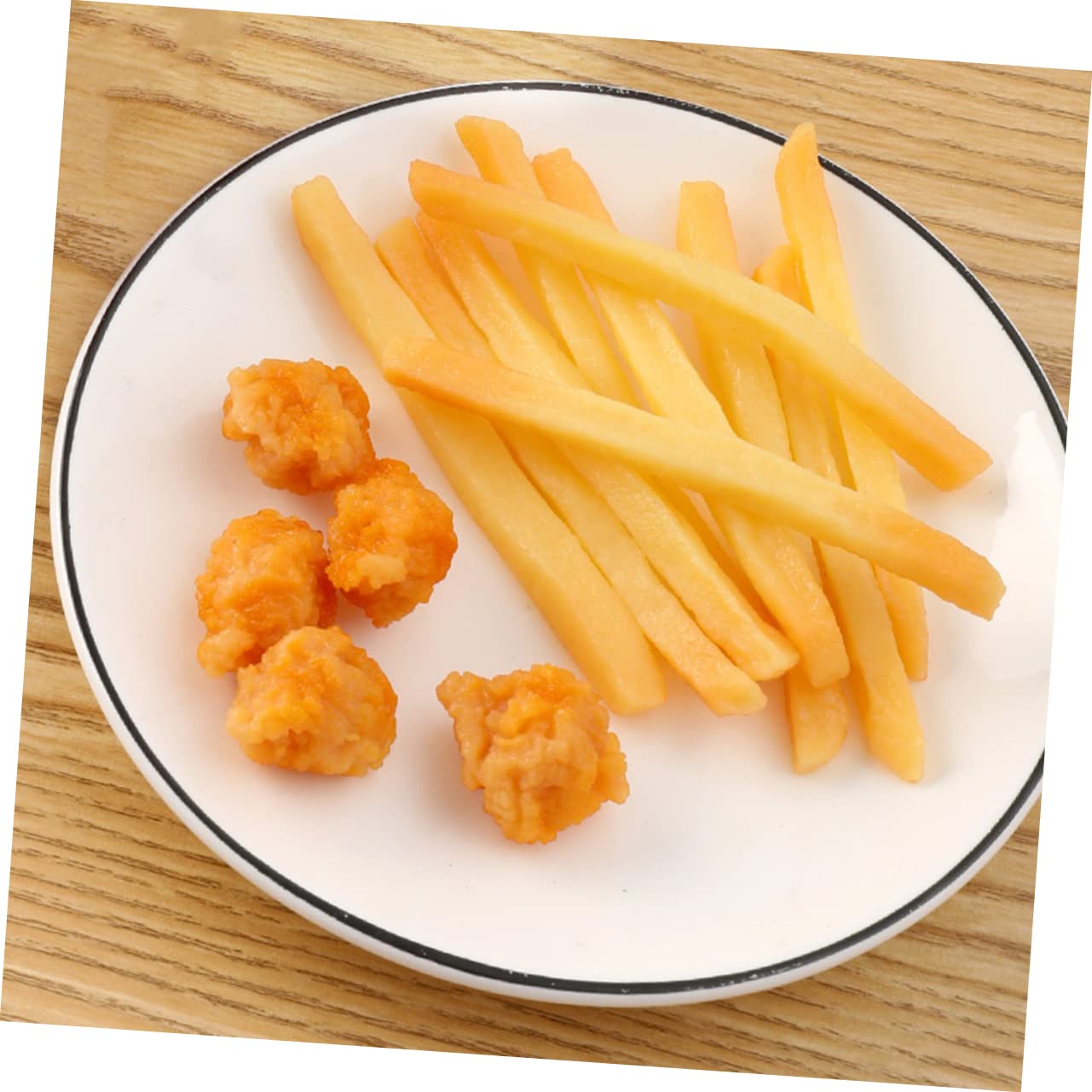 6 Künstliche Chicken Nuggets & Pommes – Super Realistisch! Perfekt Für Spielküchen, Deko & Fotos