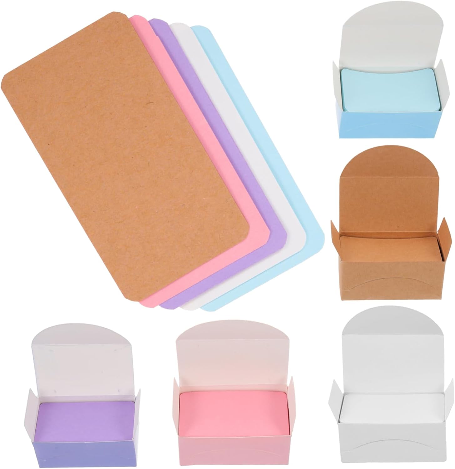 Homoyoyo 500Pcs Blank Study Cards Multi Function Rounded Corner Note Cards for Graffiti Messages and Office Supplies