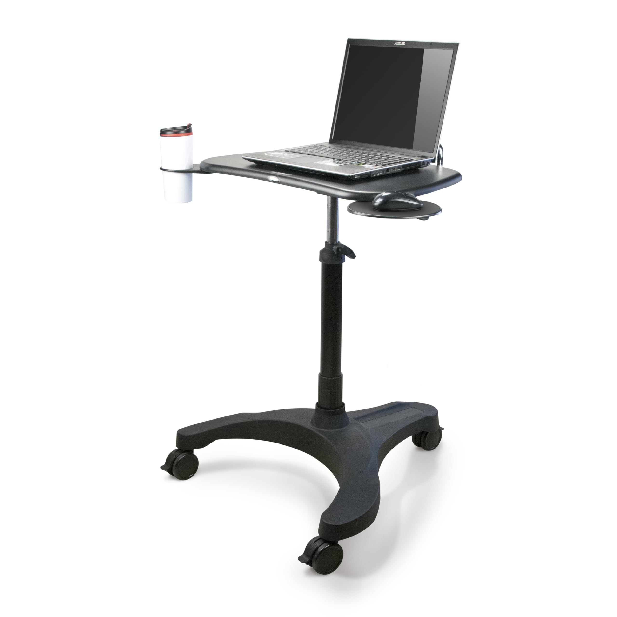 mobile laptop desk cart with wheels height adjustable standing desk