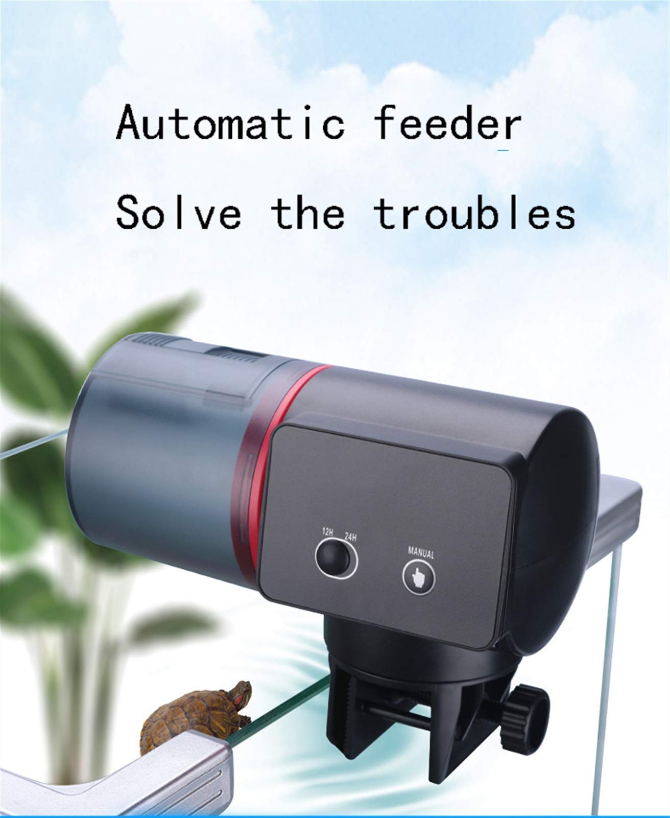 Automatic Fish Feeder Temporizzazione Intelligente Serbatoio for Pesci Temporizzazione Automatica Alimentatore Grande Alimentatore a Batteria Mangiatoia for Pesci Acquario Shenhu USB