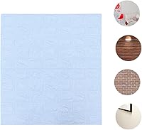 Vista 3 de ARTIBETTER Adhesivo de pared de ladrillo 3D para despegar y pegar, paneles de pared de azulejos azul cielo, autoadhesivo, decorativo, telón de fondo