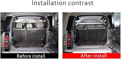 Miniatura 2 de YIWANG Organizador de cesta de almacenamiento para maletero de automóvil de aleación de aluminio negro para Land Rover Defender 110 2020-2022