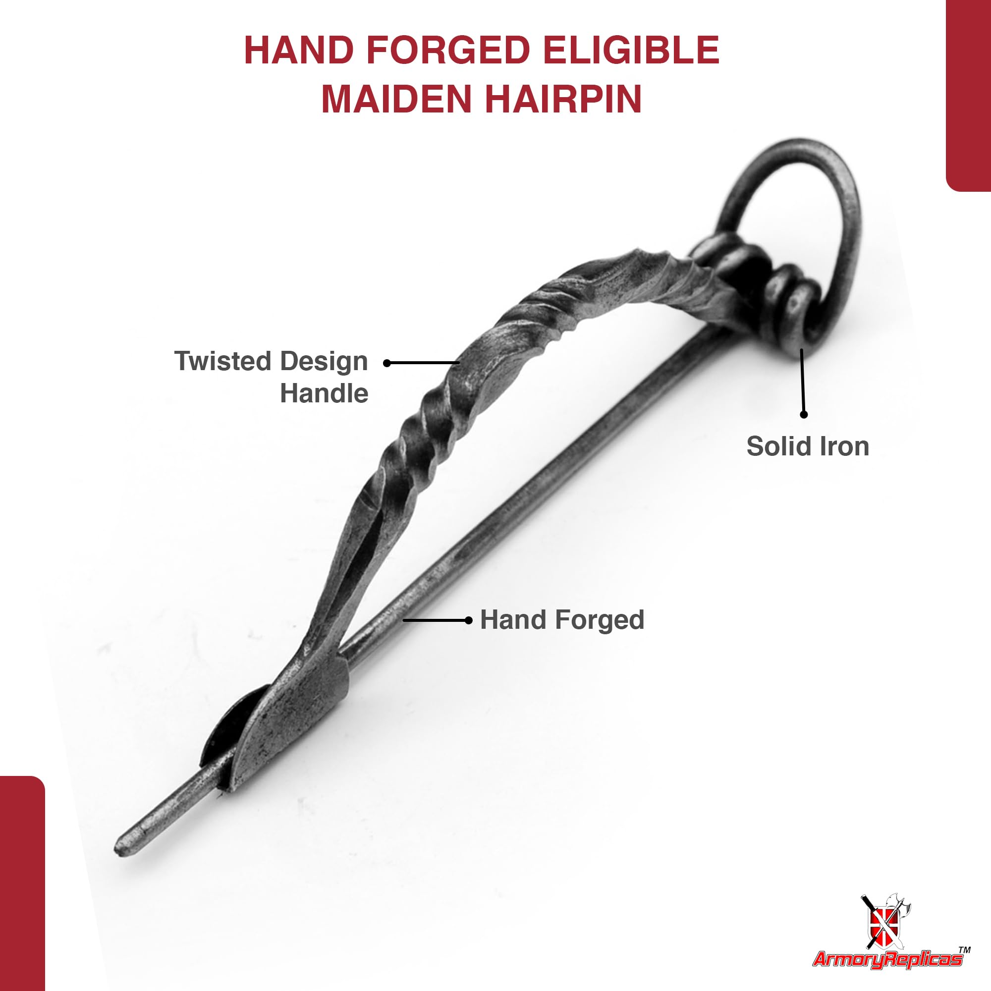 Amazon.com : Armory Replicas™ Hand Forged Iron Hair Pin with