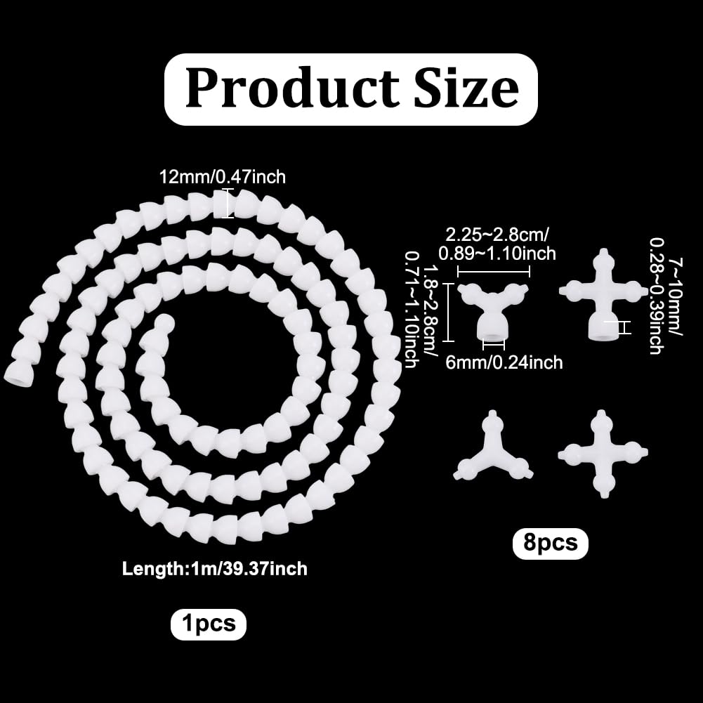 UNICRAFTALE 9 set Di Armatura Bambola Armatura Scheletro Mobile di 1 metri di Lungo 12mm con Connettori Petto 4Y e 4X Cornice Figura di Plastica per la Fabbricazione di Bambole