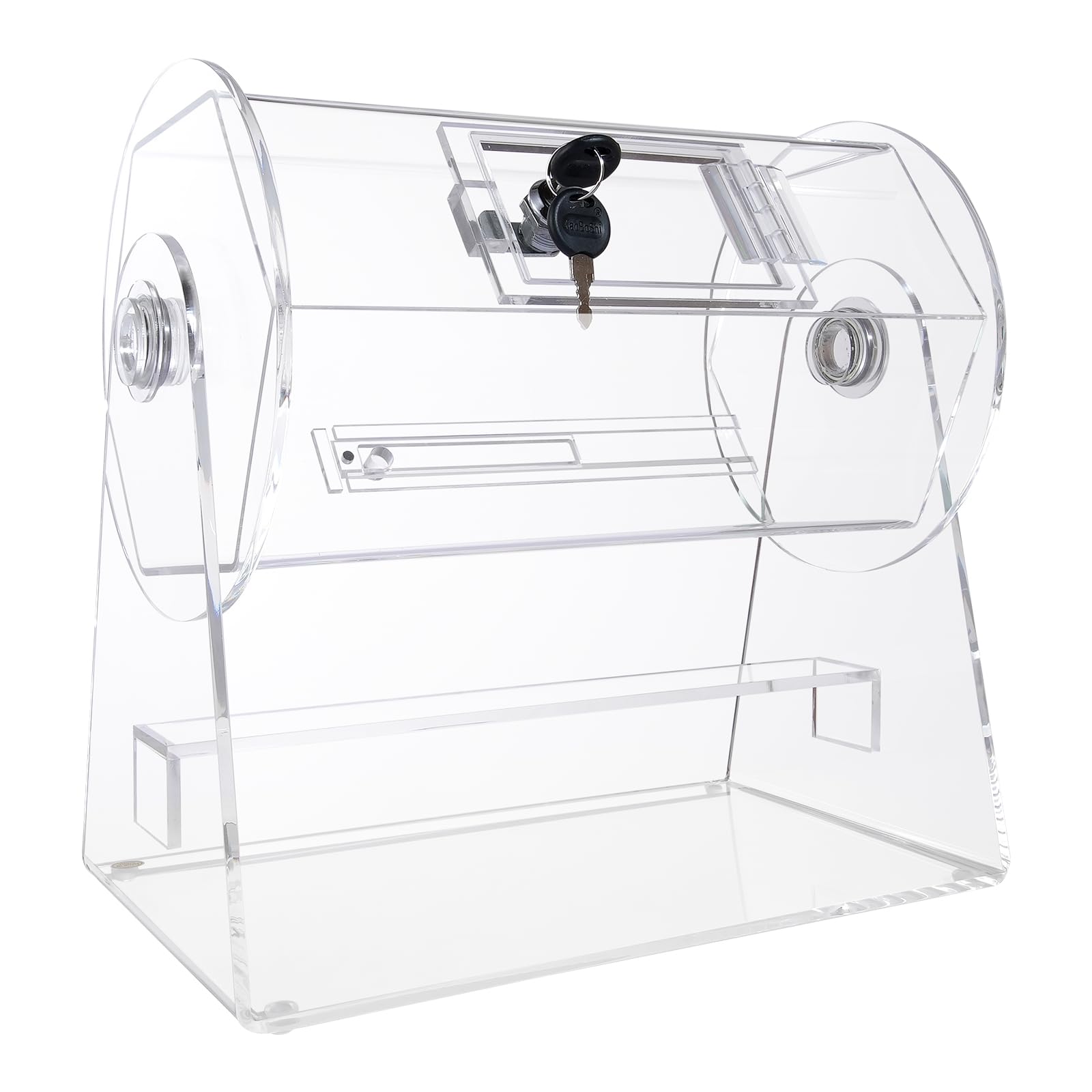 VEVOR Tambour de Tombola Loterie Loto en Acrylique, Cage pour Jeu de Bingo Transparente, Capacité 10000 Billets ou 300 Balles, avec 2 Clés, 565 x 1450 mm, pour Vote Événement Fête Salon Rassemblement