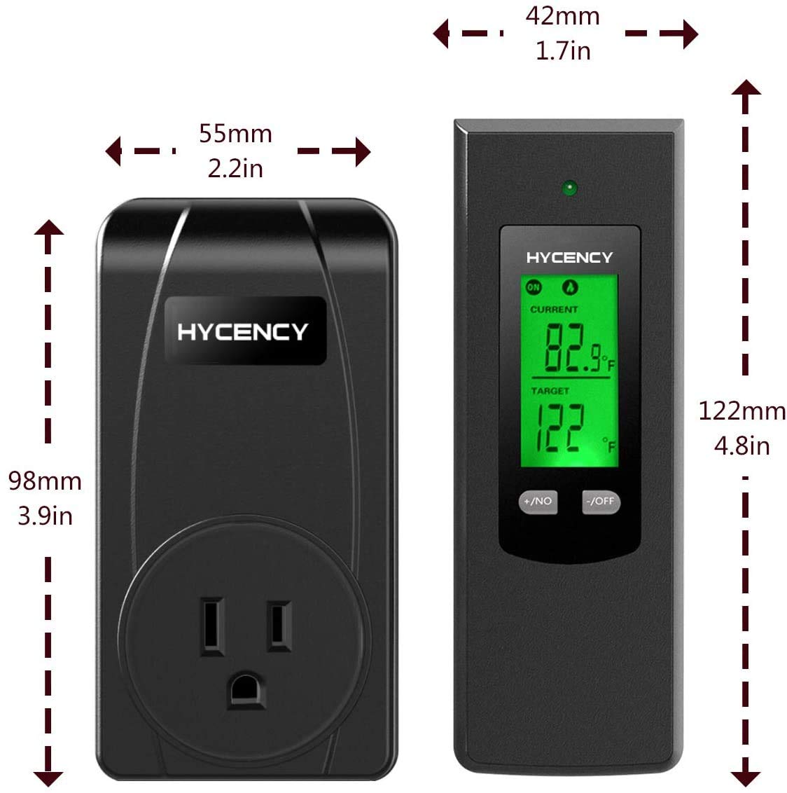 Buy Hycency Programmable Wireless Plug in Thermostat Outlet, Electric