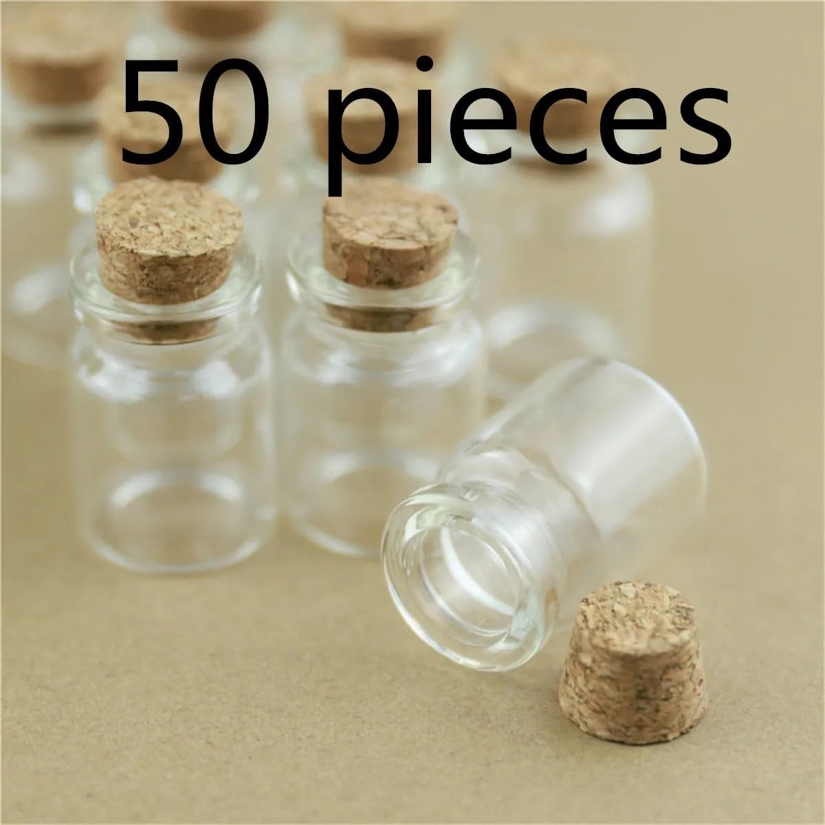 50/105 szt. Małe szklane probówki z wąską szyjką i korkiem - Ekologiczne mini puste butelki do rękodzieła i prezentów(30mm105 pieces)